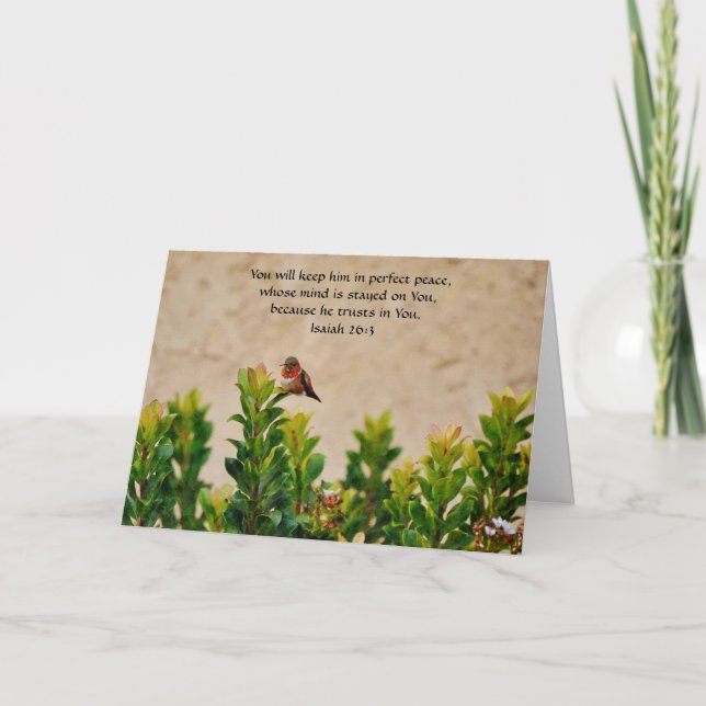 Hummingbird Encouragement Friendship Faith Card (Front)