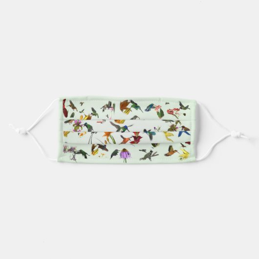 Hummingbird Face Mask Green Background (Front, Folded)