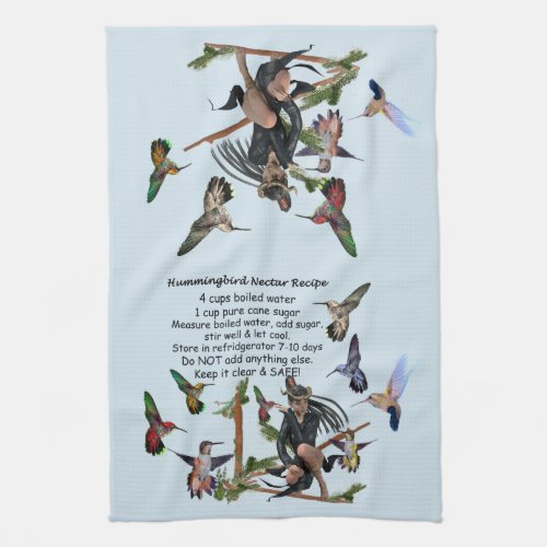 Hummingbird Fairy Queen Nectar Recipe Kitchen Towel