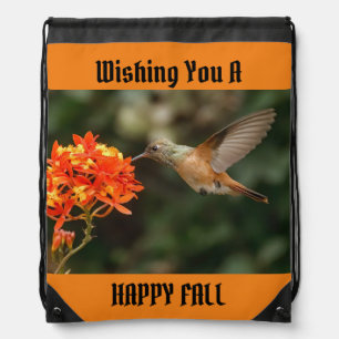 Hummingbird Fall Drawstring Backpack