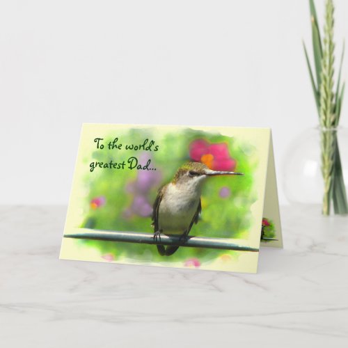 Hummingbird Fathers Day Card