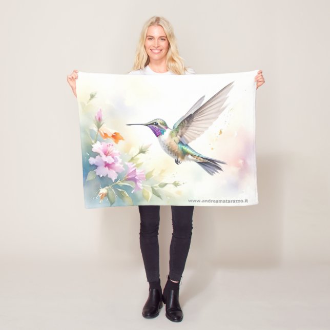 Hummingbird Fleece Blanket (In Situ)