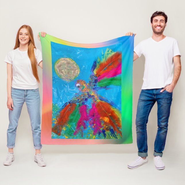 Hummingbird Fleece Blanket (In Situ)