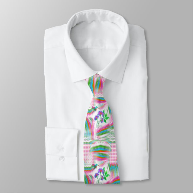 Hummingbird Flight Kaleidoscope Tie (Tied)