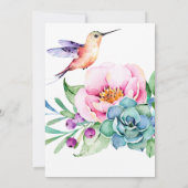 Hummingbird Floral Baby Shower Invitation (Back)