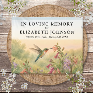 Hummingbird Floral Celebration of Life Funeral Guest Book