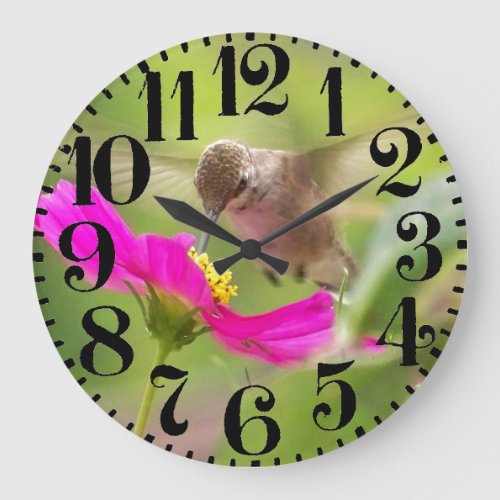 Hummingbird Floral Flower Bird Animal Wall Clock