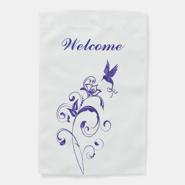 Hummingbird Floral Garden Flag (Front)