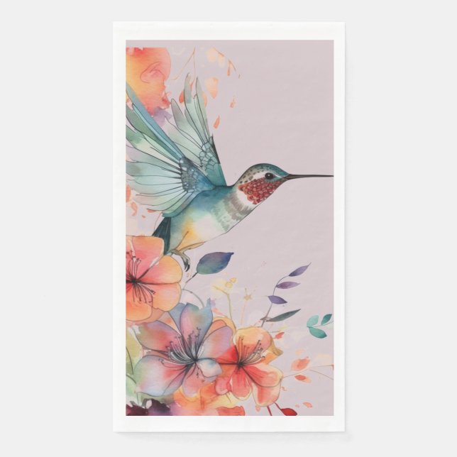 Hummingbird Floral Guest Towels (Front)
