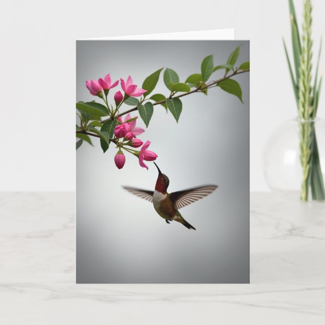 Hummingbird Floral Mothers Day Card (Front)