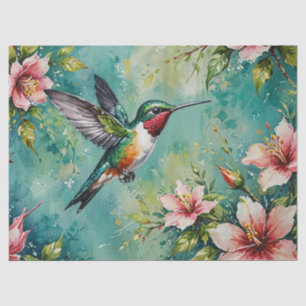 Hummingbird Floral Tissue Paper