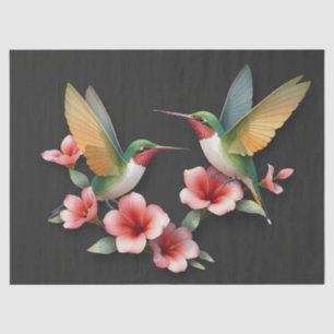 Hummingbird Floral Tissue Paper