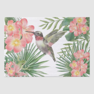 Hummingbird Floral Watercolor Tissue Paper