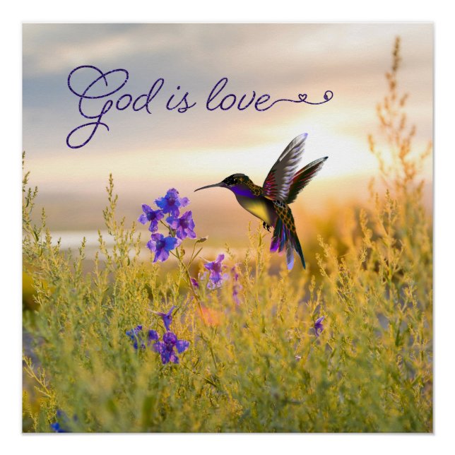 Hummingbird Flower Bible Verse Perfect Poster (Front)