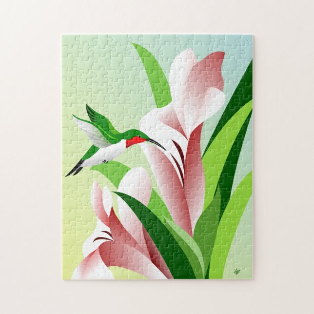 Hummingbird Flower Jigsaw Puzzle (Vertical)