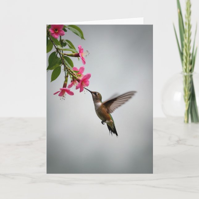 Hummingbird Flower Mothers Day Card (Front)
