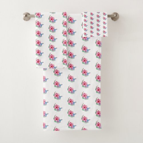 Hummingbird Flower Towels