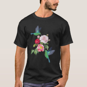 Hummingbird Flower Tree Graphic Funny Bird Lover T-Shirt