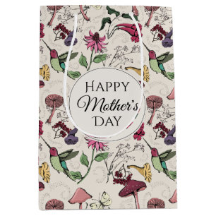 Hummingbird & Flowers Mothers Day Photo Medium Gift Bag