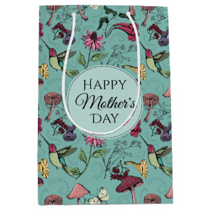 Hummingbird & Flowers Mothers Day Photo Medium Gift Bag