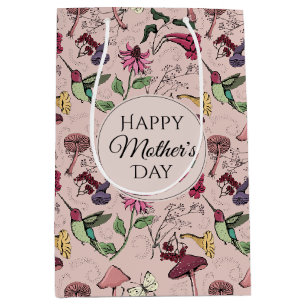 Hummingbird & Flowers Mothers Day Photo Medium Gift Bag