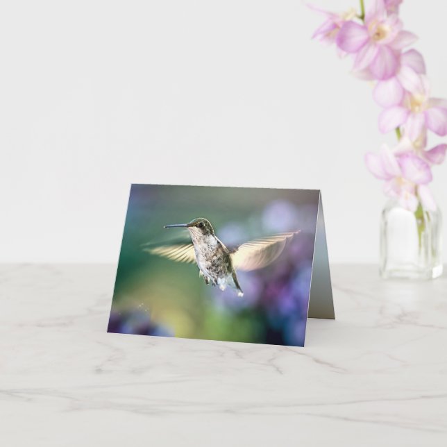 Hummingbird Flying Card (Orchid)