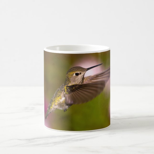 Hummingbird Flying Female Anna's Hummingbird Mug (Center)