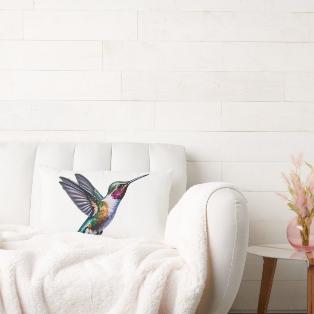  Hummingbird flying Lumbar Pillow (Couch)