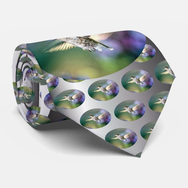 Hummingbird Flying Neck Tie (Rolled)