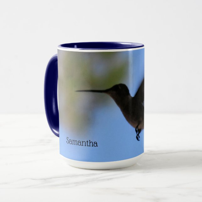 Hummingbird Flying Personalized Mug (Front Left)
