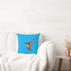 Hummingbird Flying Throw Pillow