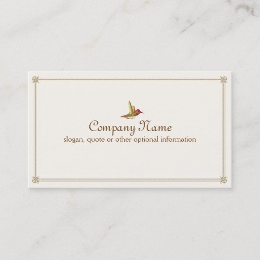 Customizable Hummingbird French Inspired Vintage Business Card