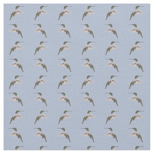 Hummingbird Frenzy Fabric (Light Blue)