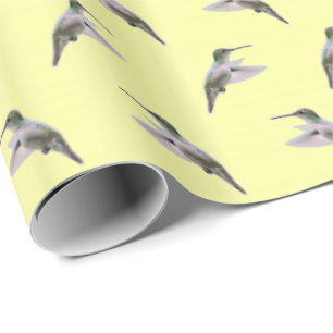 Hummingbird Frenzy Wrapping Paper (Light Yellow)