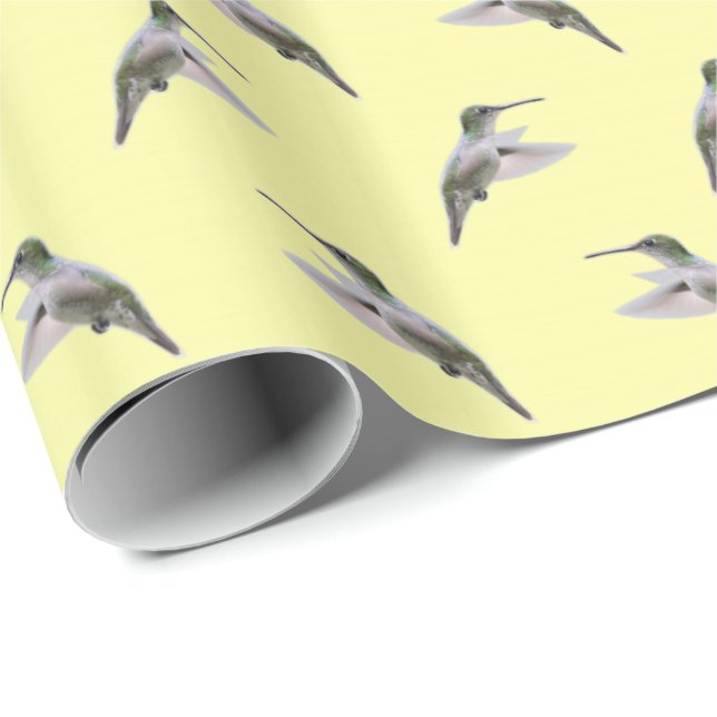 Hummingbird Frenzy Wrapping Paper (Light Yellow) (Roll Corner)