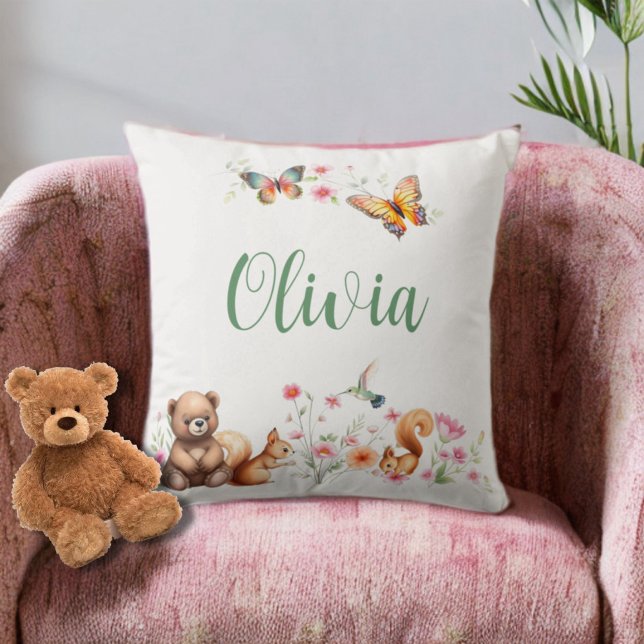 Hummingbird & friends throw pillow (Creator Uploaded)