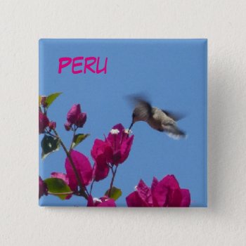 Hummingbird From Peru Button by Edelhertdesigntravel at Zazzle