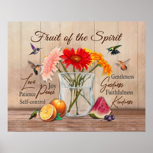 Hummingbird Fruit Of The Spirit Housewarming Gifts Poster