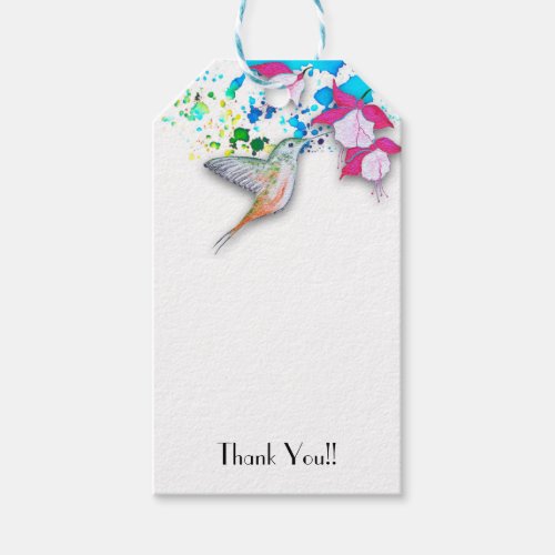 Hummingbird  Fuchsia Wedding Favor Gift Tags