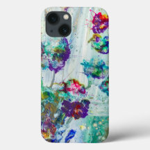 Hummingbird garden abstract painting