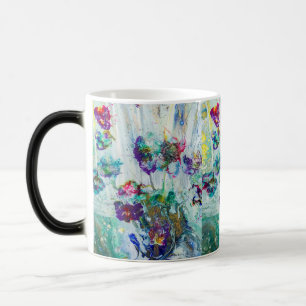 Hummingbird garden abstract painting color morph mug