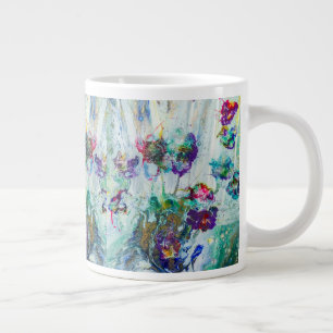 Hummingbird garden abstract painting giant coffee mug
