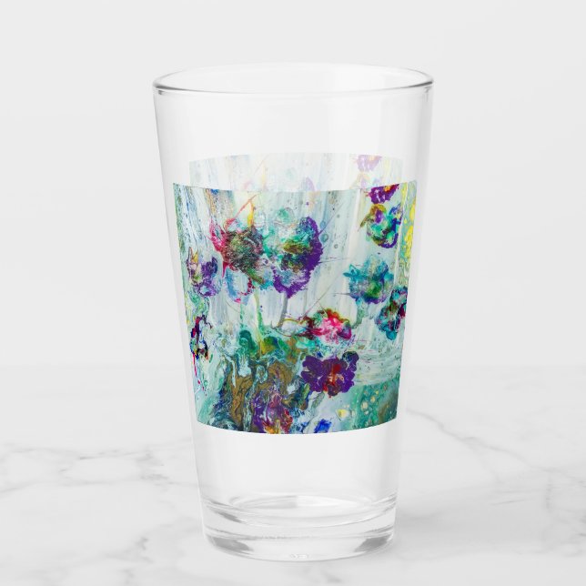 Hummingbird garden abstract painting  glass (Front)