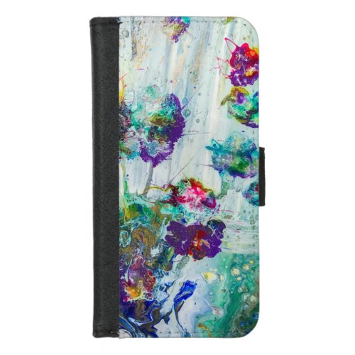 Hummingbird garden abstract painting  iPhone 87 wallet case