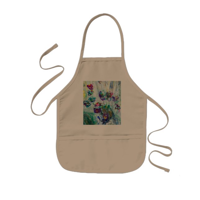 Hummingbird garden abstract painting  kids' apron (Front)