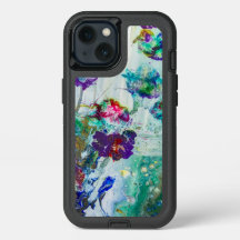 Hummingbird garden abstract painting