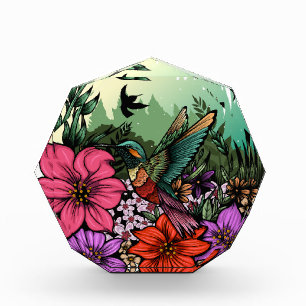 Hummingbird Garden Acrylic Award