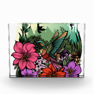 Hummingbird Garden Acrylic Award