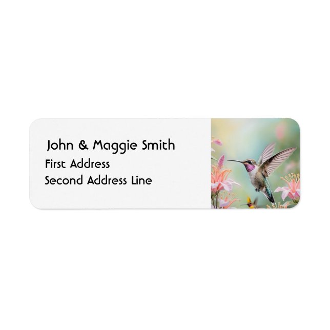 Hummingbird Garden Bird Wildlife Art Label (Front)