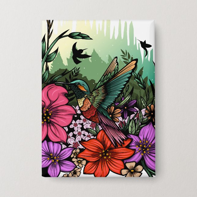 Hummingbird Garden Button (Front)